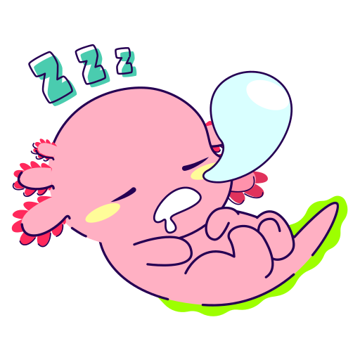 Cute sleeping axolotl